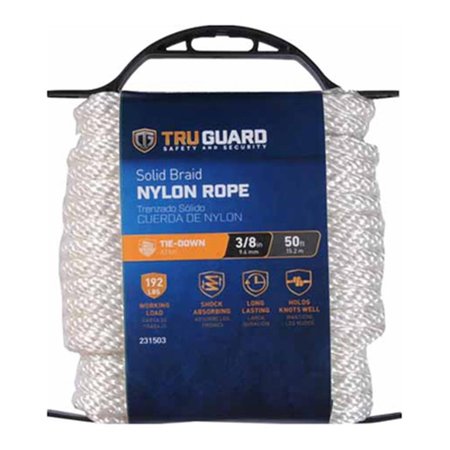 MIBRO GROUP 0.37 in. x 50 ft. Tru-Guard White Smooth Braided Nylon Rope 231503